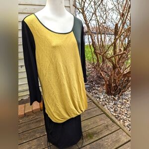 NWT 6th & Lane Scoopneck Colorblock Drape front Pullon dress Sz 14/16